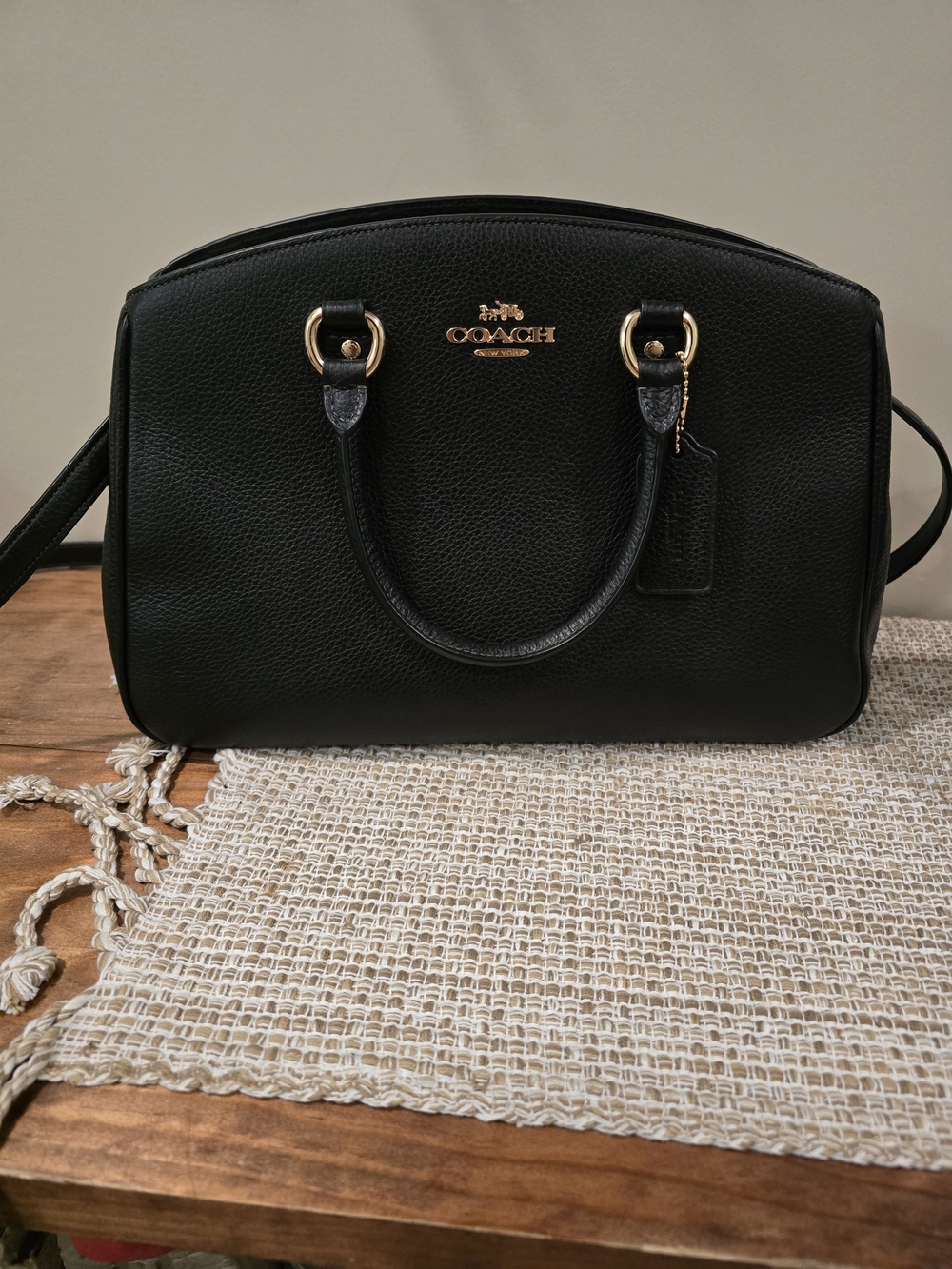 Coach Black Pebbled Leather Satchel